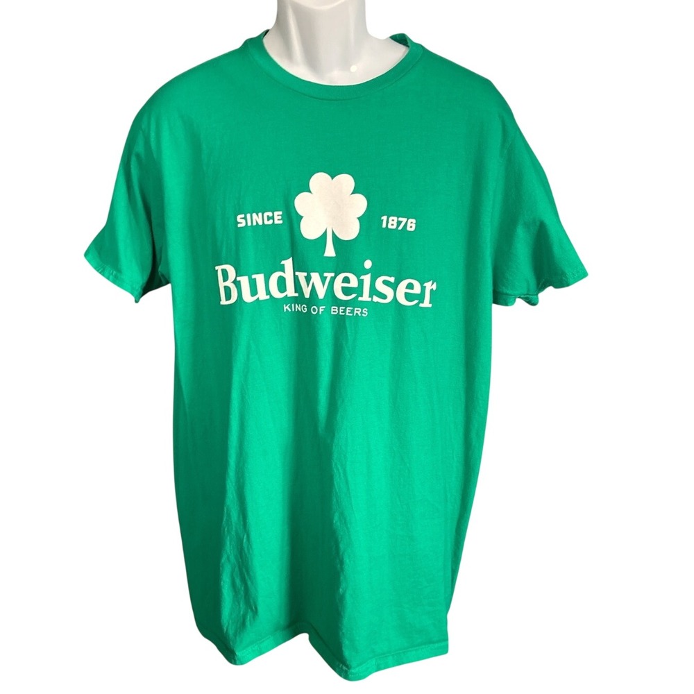 Budweiser Kelly Green Logo T-Shirt, Size XL, King of Beers, St. Patrick's Day